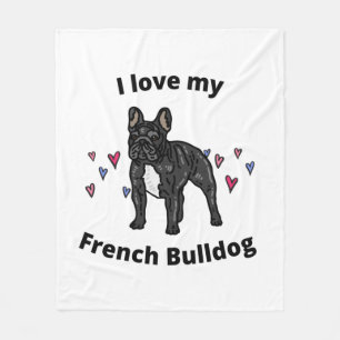IK HOU VAN MIJN FRANSE BULLDOG FLEECE BLANKET! DEKEN