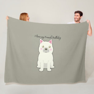 Ik hou van mijn Franse Bulldog Fleece Deken