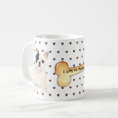 Ik hou van mijn Franse Bulldog Franse Cartoon Koffiemok (Voorkant links)