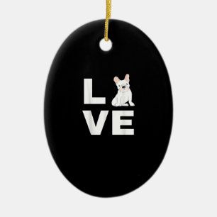 Ik hou van mijn Franse Bulldog hondenliefhebber ca Keramisch Ornament