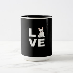 Ik hou van mijn Franse Bulldog hondenliefhebber ca Tweekleurige Koffiemok