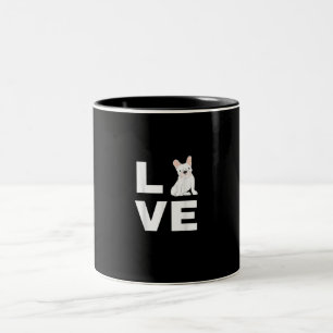 Ik hou van mijn Franse Bulldog hondenliefhebber ca Tweekleurige Koffiemok