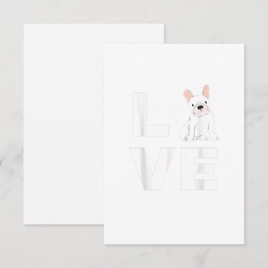 Ik hou van mijn Franse Bulldog Hondenliefhebber Gi RSVP Kaartje (Voorkant / Achterkant)