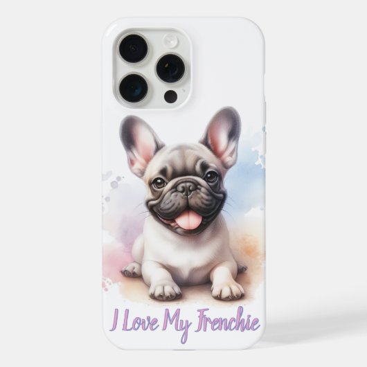 Ik hou van mijn Franse Bulldog iPhone Hoesje (Achterkant)