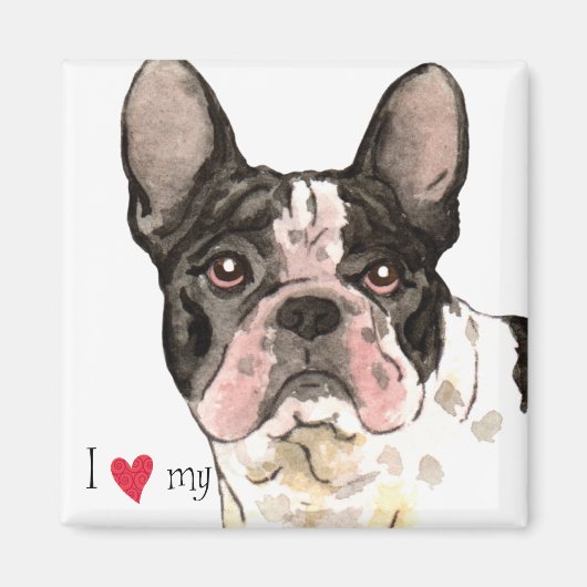 Ik hou van mijn Franse Bulldog Magneet (Voorkant)