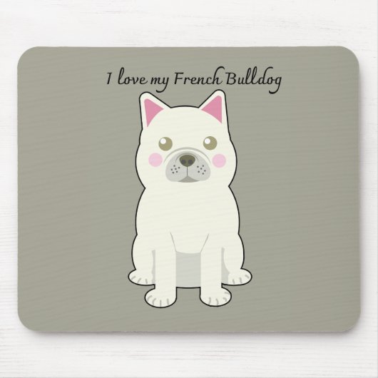 Ik hou van mijn Franse Bulldog Muismat (Voorkant)