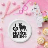 Ik hou van mijn Franse Bulldog Papieren Bordje (Feest)