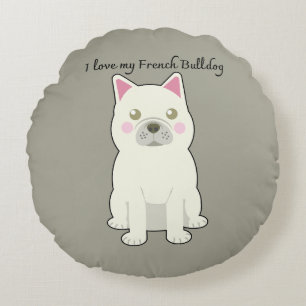 Ik hou van mijn Franse Bulldog Rond Kussen