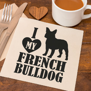 Ik Hou Van Mijn Franse Bulldog Servetten