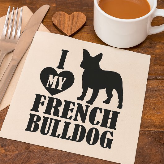 Ik Hou Van Mijn Franse Bulldog Servetten