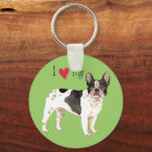 Ik hou van mijn Franse Bulldog Sleutelhanger (Voorkant)