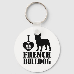 Ik hou van mijn Franse Bulldog Sleutelhanger