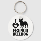 Ik hou van mijn Franse Bulldog Sleutelhanger (Achterkant)