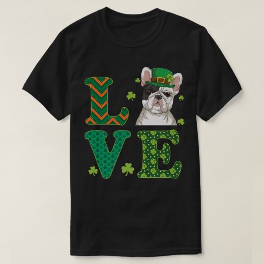 Ik hou van mijn Franse Bulldog St T-shirt (Design voorkant)