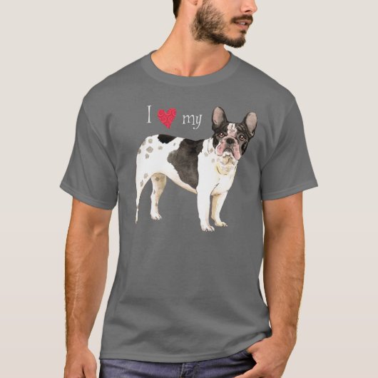 Ik hou van mijn Franse Bulldog T-shirt (Voorkant)