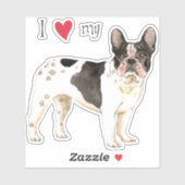 Ik hou van mijn Franse Bulldog Vinyl Sticker (Vel)
