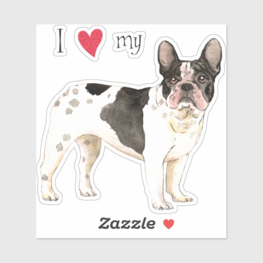 Ik hou van mijn Franse Bulldog Vinyl Sticker (Vel)