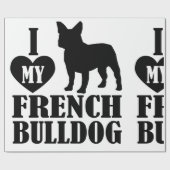 Ik hou van mijn Franse Bulldog-werkpapier Cadeaupapier (Vlak)