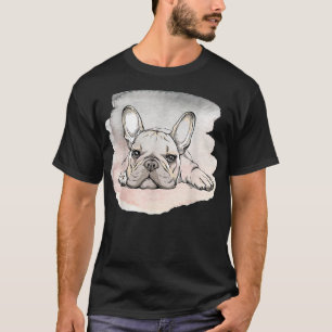 Ik hou van mijn Franse hond, Cute Frenchie Dog mam T-shirt