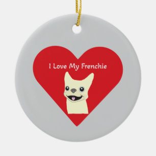 Ik hou van mijn Frenchie, Lavender Keramisch Ornament