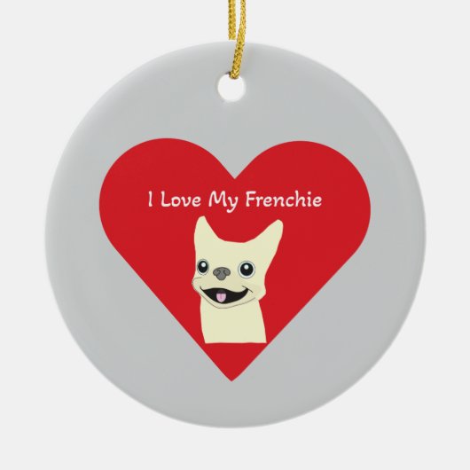Ik hou van mijn Frenchie, Lavender Keramisch Ornament (Voorkant)