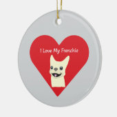 Ik hou van mijn Frenchie, Lavender Keramisch Ornament (Links)