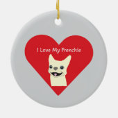 Ik hou van mijn Frenchie, Lavender Keramisch Ornament (Achterkant)