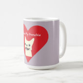 Ik hou van mijn Frenchie, Lavender Koffiemok (Voorkant rechts)