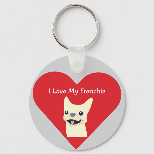 Ik hou van mijn Frenchie, Lavender Sleutelhanger (Voorkant)