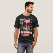 Ik hou van mijn Freshman Flock Flamingo Teacher te T-shirt (Voorkant volledig)