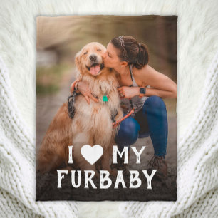 Ik hou van mijn Furbaby hond fleece deken