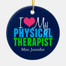 Ik hou van mijn fysieke Therapistische Kerstmis Keramisch Ornament