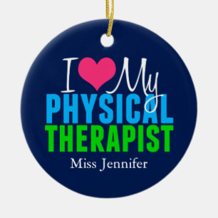 Ik hou van mijn fysieke Therapistische Kerstmis Keramisch Ornament