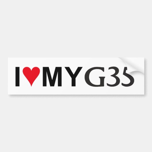 Ik hou van mijn G35-Bumpersticker Bumpersticker (Voorkant)