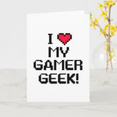 Ik hou van mijn Gamer Geek Kaart (Gele Bloem)