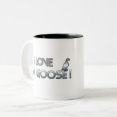 Ik hou van mijn gans tweekleurige koffiemok (Voorkant links)