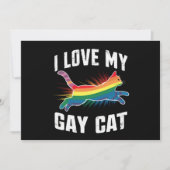 Ik hou van mijn gay cat grappige regenboog trots L Kaart (Voorkant)