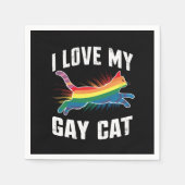 Ik hou van mijn gay cat grappige regenboog trots L Servet (Voorkant)