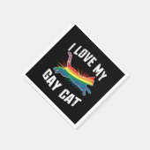 Ik hou van mijn gay cat grappige regenboog trots L Servet (Hoek)