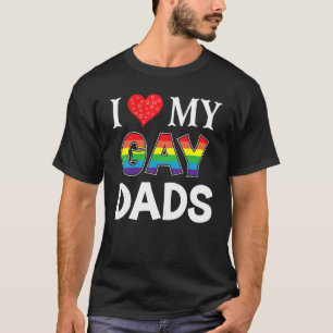 Ik hou van mijn Gay Dads Lgbt Lesbian Rainbow Prou T-shirt