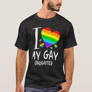 Ik hou van mijn gay dochter LGBT maand familie tro T-shirt