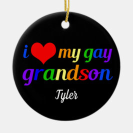 Ik hou van mijn Gay Grandson Specialized Grandma G Keramisch Ornament