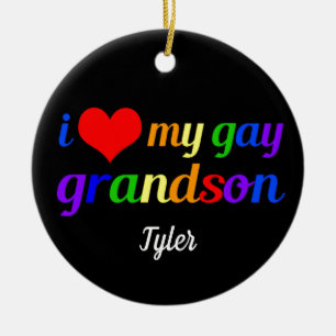 Ik hou van mijn Gay Grandson Specialized Grandma G Keramisch Ornament