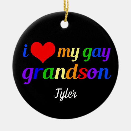 Ik hou van mijn Gay Grandson Specialized Grandma G Keramisch Ornament (Voorkant)