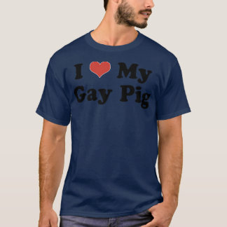 Ik hou van mijn Gay Pig Heart Funny Lgbt Pet Pride T-shirt