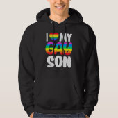 Ik hou van mijn Gay Son Pride LGBT Rainbow Family  Hoodie (Voorkant)
