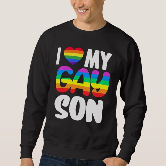 Ik hou van mijn Gay Son Pride LGBT Rainbow Family  Trui (Voorkant)