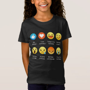 Ik hou van mijn geboortedag Emoji Emoticon Funny T T-shirt