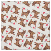 Ik hou van mijn gebrandschilderde Cairn Terrier Stof (Swatch)