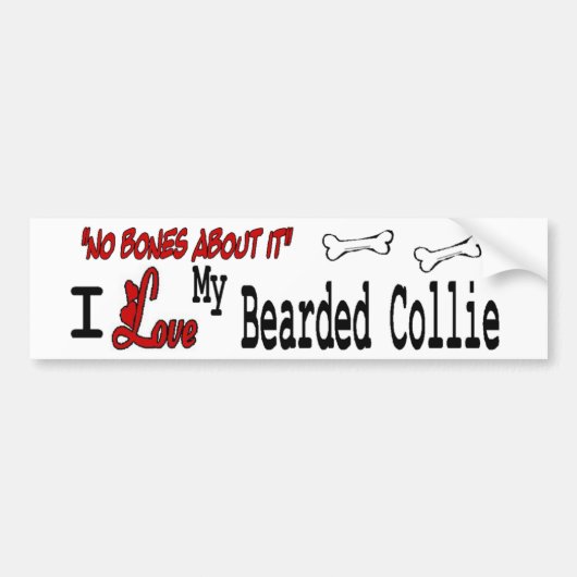 Ik hou van mijn gedekte collie bumpersticker (Voorkant)